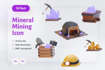 Extraction de minéraux Pack 3D Icon