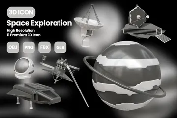 Exploração espacial Pacote de Icon 3D