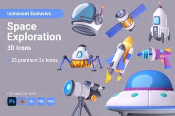 Exploración espacial Paquete de Icon 3D