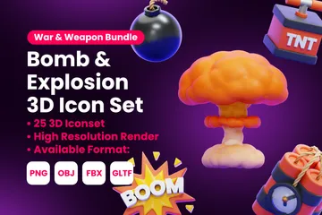 BOMBA Y EXPLOSIÓN Paquete de Icon 3D