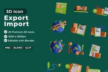 Exporter Importer Pack 3D Icon