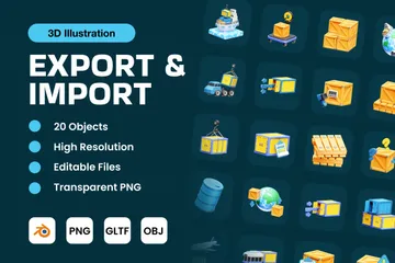 Export und Import 3D Icon Pack