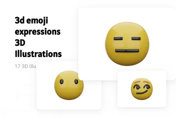 Expressões de emojis Pacote de Illustration 3D
