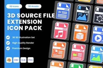 Extension du fichier source Pack 3D Icon