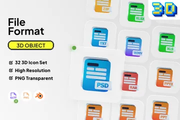 Extensión de formato de archivo 3D Icon Pack