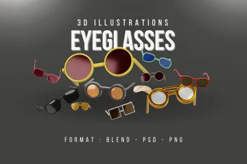 Eyeglasses Collection 3D Icon Pack