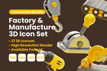 Usine et fabrication Pack 3D Icon