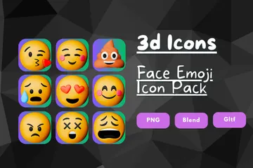 Emoji del viso 3D Icon Pack