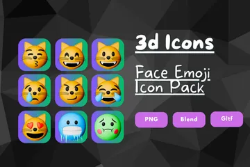 Emoji del viso 3D Icon Pack