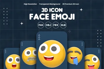 顔の絵文字 3D Iconパック