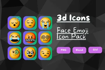 顔の絵文字 3D Iconパック