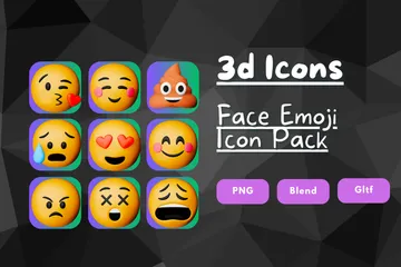 Face Emojis 3D Icon Pack