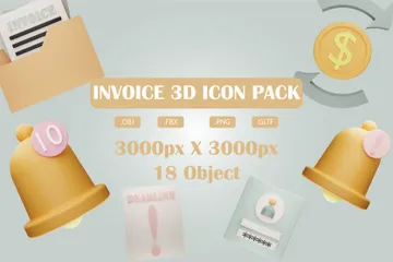Facture Pack 3D Icon