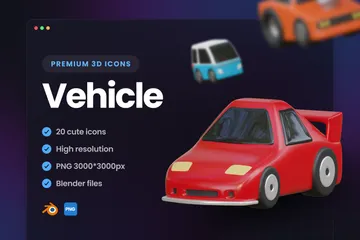 Fahrzeug 3D Icon Pack