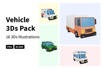 Fahrzeug 3D Icon Pack