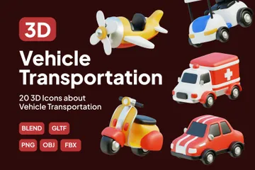 Fahrzeugtransport 3D Icon Pack