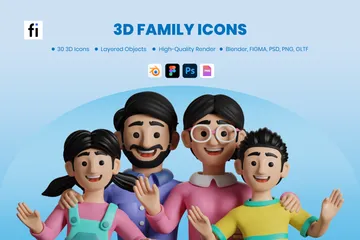 Familia Paquete de Icon 3D