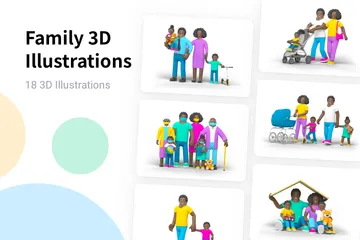 Família Pacote de Illustration 3D