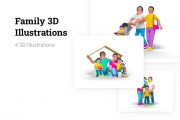 Familie 3D Illustration Pack