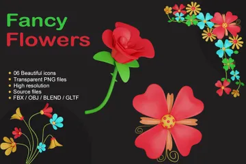 Fancy Flower 3D Icon Pack