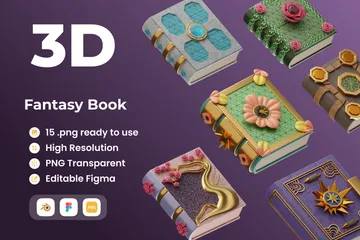 Fantasy Book 3D Icon Pack