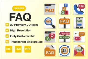 FAQ Pack 3D Icon