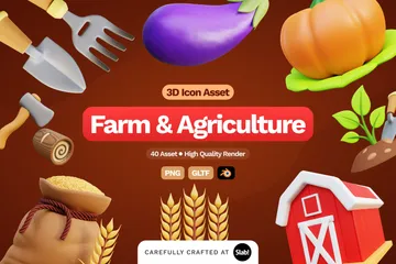 農場と農業 3D Iconパック