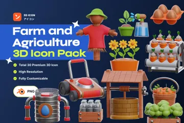 Farm & Agriculture 3D Icon Pack