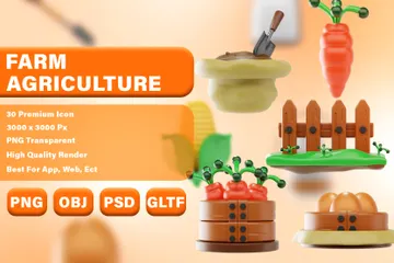 Farm And Agriculture 3D Icon Pack