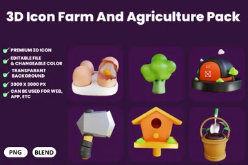 農場と農業 3D Iconパック
