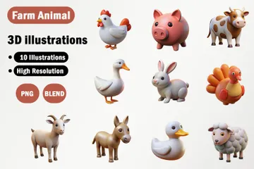 Farm Animal 3D Icon Pack