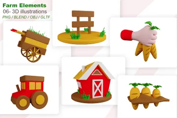 Farm Elements 3D Icon Pack