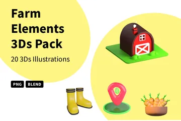 Farm Elements 3D Icon Pack
