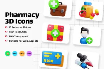 Farmacia Pacote de Icon 3D