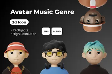 Fãs de música de avatar Pacote de Icon 3D