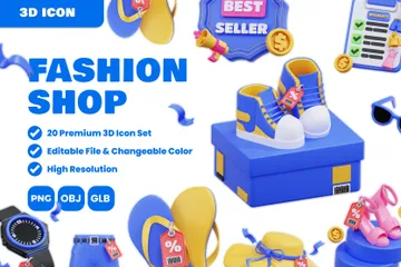 Fashion Shop 3D Icon Pack