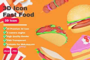 Fast Food 3D Icon Pack