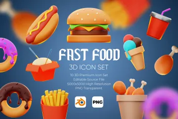 Fast Food 3D Icon Pack