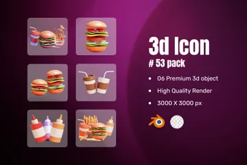 Fast Food 3D Icon Pack