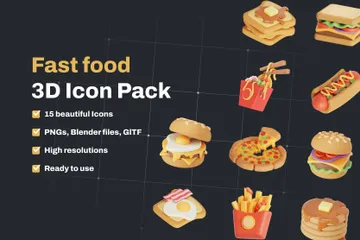 Fast Food 3D Icon Pack