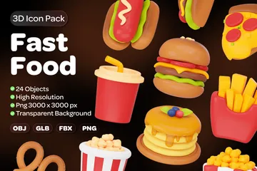 Fast Food 3D Icon Pack