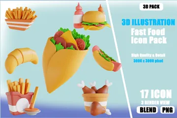 Fast Food 3D Icon Pack