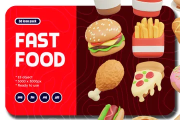 Fast Food 3D Icon Pack