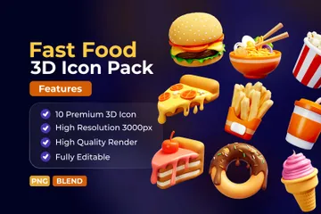 Fast Food 3D Icon Pack