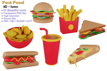 Fast Food 3D Icon Pack