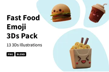 Fast Food Emoji 3D Icon Pack