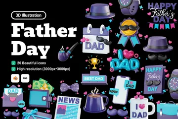 Father Day 3D Icon Pack