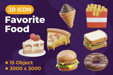 Favorite Food 3D Icon Pack