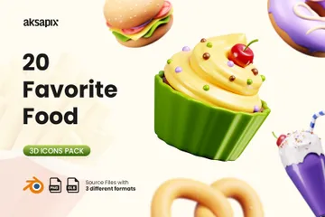 好きな食べ物 3D Iconパック