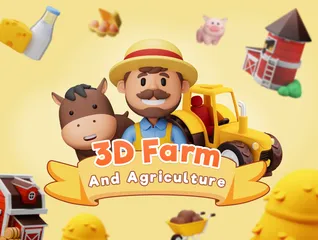 Fazenda e agricultura Pacote de Icon 3D
